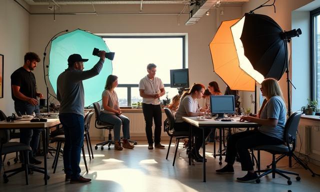 Aperture Lane Studios team at work in Manchester studio